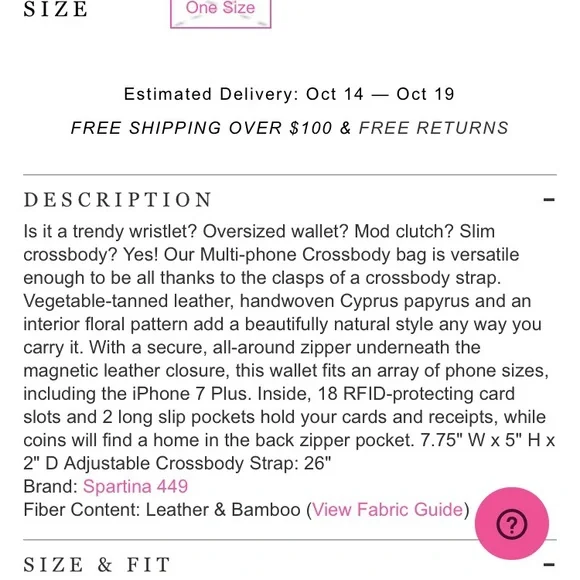 Spartina 449 Cross body multi-phone bamboo/leather - Picture 12 of 12